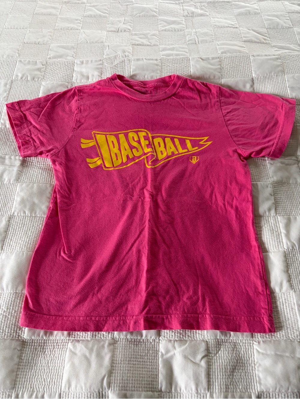 Baseball Lifestyle 101 Pink Pennant Tee YS